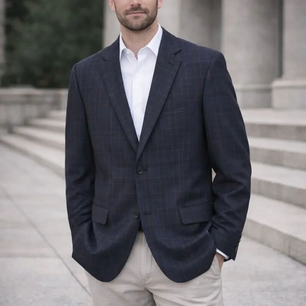 Jones New York Plaid ALL SEASON Wool Blazer Jacket